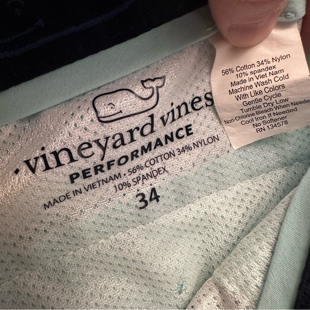 Vineyard Vines Men’s 8” Performance Shorts – Mint Blue/Green Sz 34 Country Club - Picture 7 of 7